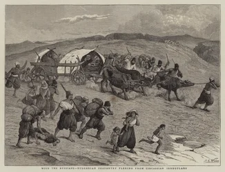 Con los rusos, campesinos búlgaros huyendo de irregulares circasianos